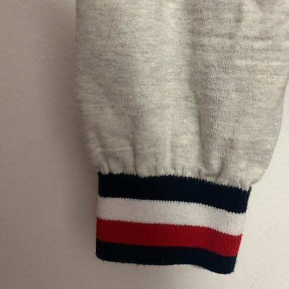Vintage 90s/Y2K Tommy Hilfiger Long Sleeve Top Gray Red White Stripe - Picture 5 of 6